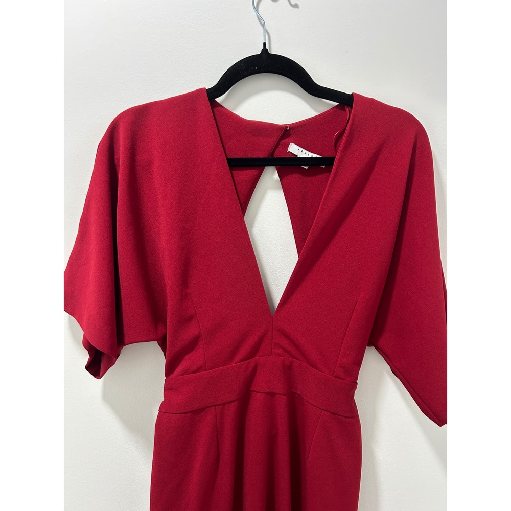 Favlux Fashion Red Deep V-Neck Cutout Back Kimono Sleeve Dress XL Classic